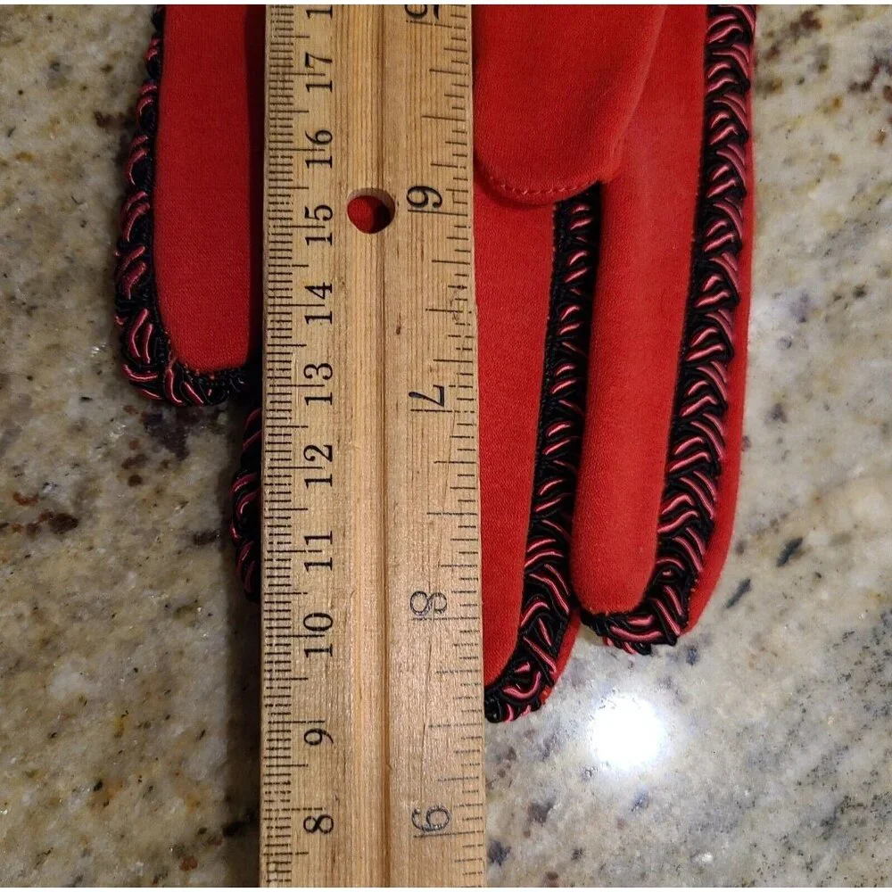 New! Vintage Size M 7 Red Black Stretch Formal 8.5